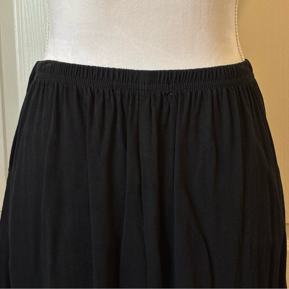 Cut Loose Black Maxi Skirt Rayon Lagenlook Side Closure Minimalist Womens Medium - Picture 5 of 9